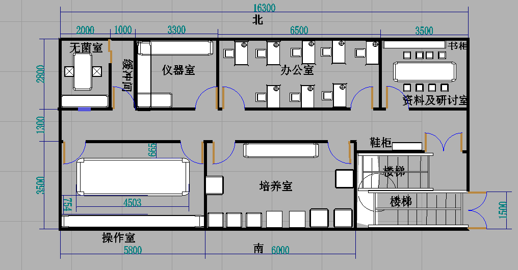 微生物实验室平面设计图